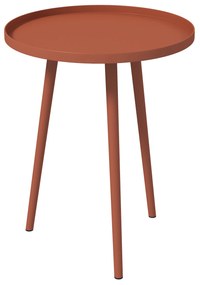 Outsunny Stolik pomocniczy, stolik do kawy, stolik ogrodowy, stolik tarasowy do ogrodu i na balkon, stal, 40 x 40 x 50 cm, Czerwony