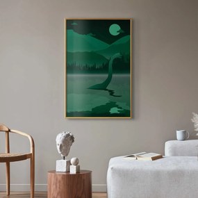 Plakat Loch Ness 21x30 cm z ramą złotą bez marginesu ARTGEIST B
