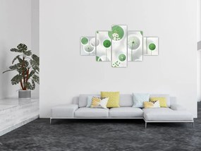 Obraz - Kwiaty w kółkach (125x70 cm)