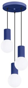 Ciemnoniebieska lampa wisząca ze szklanym kloszem ø 25 cm Orbital – Nice Lamps