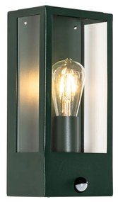 Zewnetrzna Lampa ścienna zewnętrzna ciemnozielona z czujnikiem ruchu IP44 - RotterdamPrzemysłowy Oswietlenie zewnetrzne