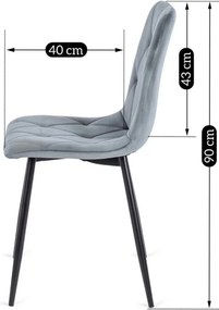 Krzesło Tapicerowane do Salonu ROBIN Szare Welurowe Nowoczesne Loft
