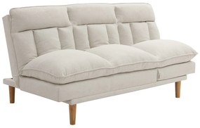 Kanapa rozkładana 3-osobowa z beżowej tkaniny PALOBU