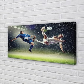 Obraz drukowany na płótnie Futbol W Strugach Deszczu