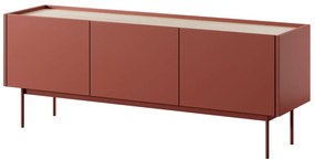 Cosin - Szafka RTV trzydrzwiowa, CERAMIC RED
