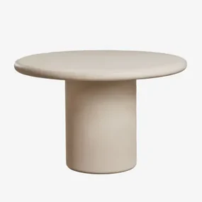Okrągły Stół Ogrodowy Z Cementu Namara Kremowa Tapioca & Ø140 Cm - Sklum