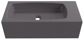 Umywalka betonowa wisząca / nablatowa prostokątna bez otworu na baterię 65 x 30 cm z półką ZALM | różne kolory : Kolor - Brązowy, Typ montażu - podwieszana