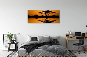 Obraz drukowany na płótnie Drzewo o Zachodzie Słońca