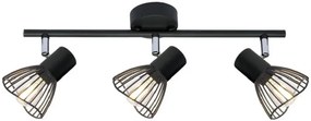 Czarna lampa sufitowa z trzema ażurowymi kloszami - V171 A6-T94
