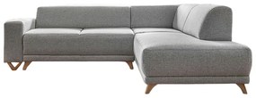 Jasnoszary rozkładany/ze schowkiem narożnik (prawostronny/w kształcie litery L) Classy Sophie – Miuform