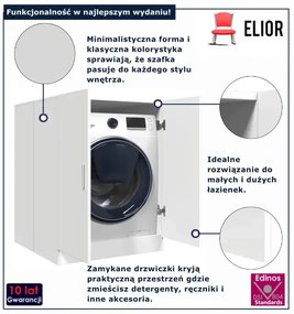 Biała dwudrzwiowa szafka na pralkę R1-D39
