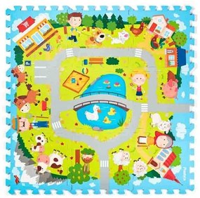 Plastica Puzzle piankowe Wioska, 9 elementów, 90 x 90 cm