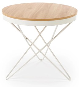 Ława okrągła MDF naturalny/biały 60/55 LEILA