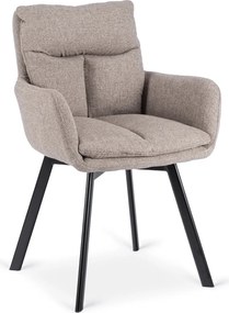 Krzesło Tapicerowane Obrotowe do Salonu CORTADO Brązowe Nowoczesne