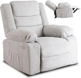 Fotel Rozkładany z Podnóżkiem ARTURO Szary Nowoczesny