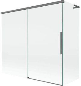Mexen Rox L parawan nawannowy 2-skrzydłowy rozsuwany 170 + 70 x 150 cm, transparent, gun metal - 8C9L-170-070-95-00