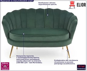 Zielona tapicerowana sofa glamour - Vimero 4X