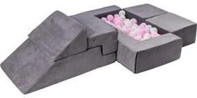 Velvet bricks set multifunkcyjny plac zabaw dla dzieci, szary - meowbaby®