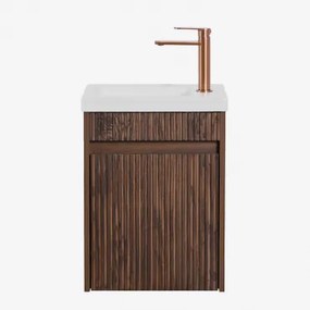 Zestaw Wiszących Mebli Łazienkowych Zintegrowany Z Umywalką Narek Ciemna Czerń & - Sklum