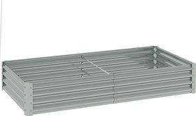 Outsunny Wysokie grządka ze stali, odporna na warunki pogodowe z krawędzią antypoślizgową