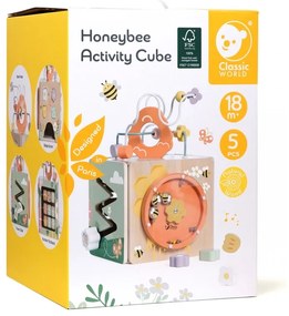 Classic world drewniana kostka edukacyjna sensoryczna 5w1