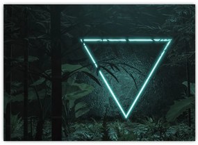 Obraz na szkle - Neonowy trójkąt w dżungli (70x50 cm)