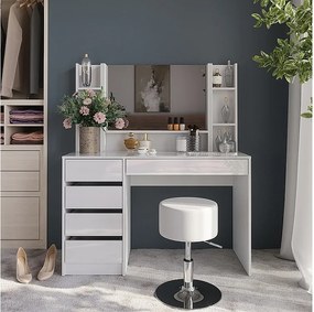 Stół toaletowy biały/biały wysoki połysk 119.8x50.1x76 sherry