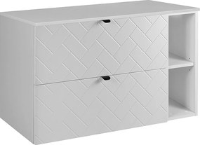 Meble łazienkowe, Biały Mat, 100 x 57 x 46 cm, uchwyty czarne