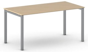 Stół konferencyjny do biura PRIMO SQUARE, 160x80 cm, szaro-srebrna podstawa, buk