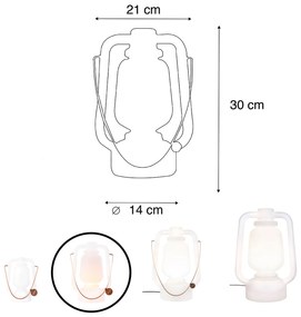 Zewnetrzna Lampa stołowa akumulatorowa 30 cm IP44 biała - Storm Small Nowoczesny Oswietlenie zewnetrzne