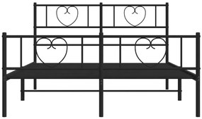 Czarne metalowe łóżko małżeńskie 160x200cm Zemo