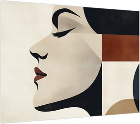 Obraz na szkle - Kobieta z profilu (70x50 cm)