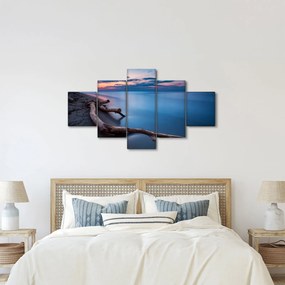 Obraz plaży o zachodzie słońca (125x70 cm)