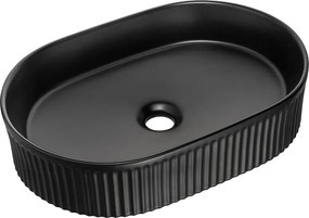 Czarna owalna ceramiczna umywalka N8-L70