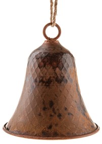 Metalowy dzwonek wiszący 17 cm, kolor miedziany,rustykalny