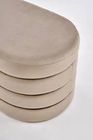 Ławka, pufa podwójna z funkcją pojemnika welur beż CALPI 110/46/42 cm