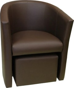Fotel CLUB z podnóżkiem tkanina Eko skóra elegancki fotel relaksacyjny do salonu i gabinetu : Kolor tkaniny - EKO-SKÓRA - 19D