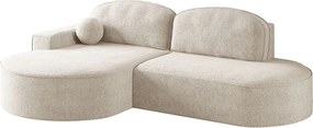 Narożnik z funkcją spania i pojemnikiem Modena Runden, tkanina Arena, Ecru, Lewy