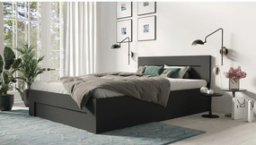 Łóżko 120cm x 200cm Otwierane z boku | ANTRACYT | Pojemnik + Stelaż