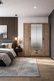 Duża szafa z szufladami i lustrem dąb lefkas D1-E40