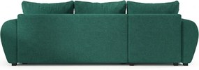 PROMOCJA Rozkładany dwustronny narożnik do L SEVIO 246x145 cm, butelkowa zieleń + 2 poduszki GRATIS II jakość