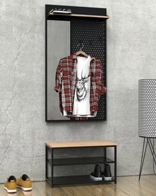Loftowe meble do przedpokoju Loft ZLL2 czarny/dąb wotan