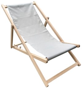 Leżak ogrodowy drewniany Gozo Classic szary PATIO