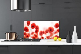 Panel Szklany do Kuchni Czerwone Maki W Polu