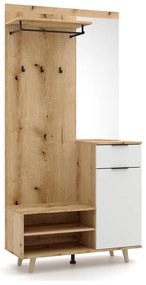 Panel do przedpokoju z lustrem SVEN, brązowo-biały