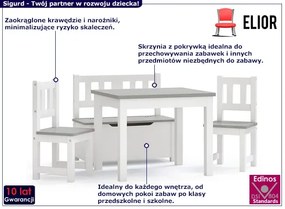 Biało-szary stolik z krzesełkami dla dziecka A2-C20
