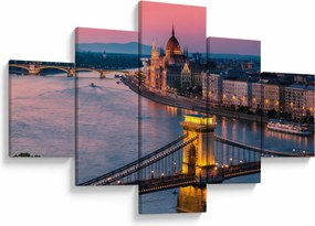 Obraz - Panorama miasta, Budapeszt, Węgry (125x70 cm)