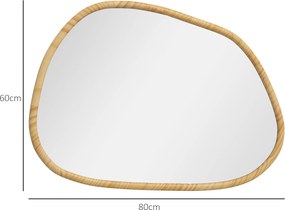 HOMCOM Lustro Ścienne Dekoracyjne, Design Vintage, 80 x 2,1 x 60 cm, Drewno Macierzyste, Naturalne