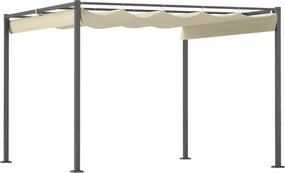 Outsunny Pergola Ogrodowa 3 x 3 m z Regulowanym Dachem, Pawilon, Baldachim na Taras, Ochrona UPF30+, Kolor Beżowy