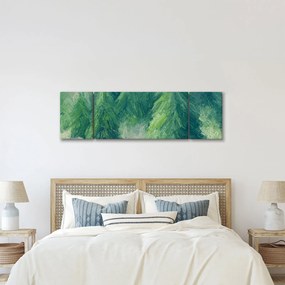 Obraz - Malowane drzewa iglaste (170x50 cm)
